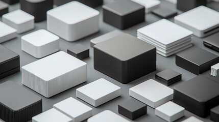 Obraz premium imagine prompt: petrochemical-derived high-impact-resistant plastic cases for modern electronics in a minimalist studio --chaos 10 --ar 16:9 --quality 2 --style raw 