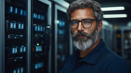 Fototapeta premium Server Room Specialist Portrait 