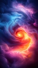 A vibrant cosmic swirl of colors depicting a nebula, evoking a sense of wonder and exploration of the universe.