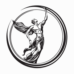 Apollo Greek mythology god logo design vector isolated on white background.