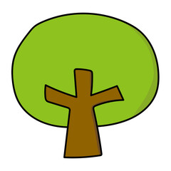 Obraz premium まるくて可愛い黄緑の木