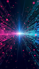 Fototapeta premium Abstract holographic design with shimmering metallic tones of purple, green, and blue, creating a futuristic and vibrant HD phone wallpaper 