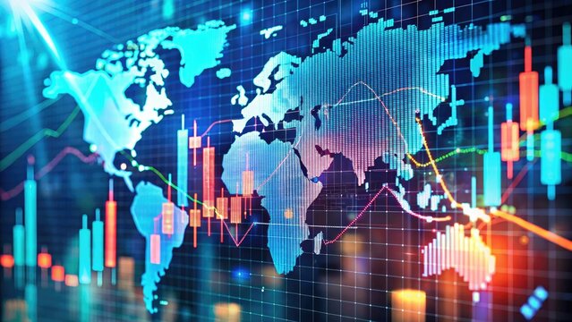 Navigate global markets: Forex, stocks, cryptocurrencies, and their fluctuating exchange rates, using candlestick patterns and financial charts for investment decisions.