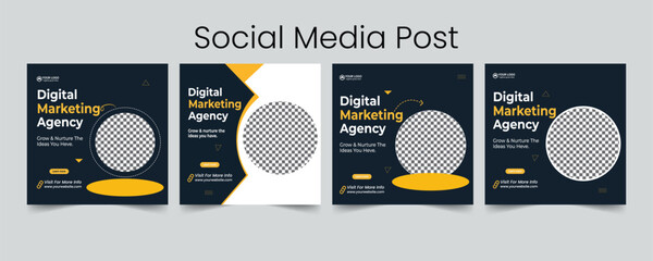 Modern Digital marketing Social media post template banner design. Digital marketing vector template design