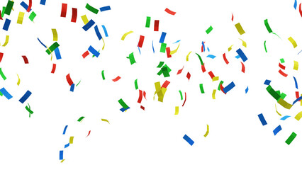 colourful confetti background for celebrations birthday party surprise concept, transparent background in png format