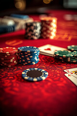 Poker table in luxury casino