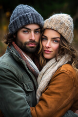 Fototapeta premium A man and woman sharing an intimate moment