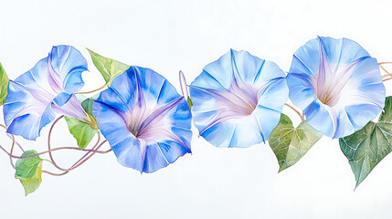 Obraz premium Morning glories on a white background