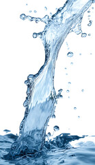 Strong flow of water isolated on PNG