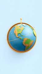 Naklejka premium earth rotation diagram with pole and equator. 3D Illustration, vector style, with white tones