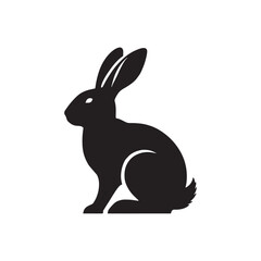 Obraz premium Black Rabbit Icon