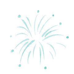 Watercolor painting fireworks for new year celebration
