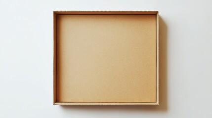 Fototapeta premium Top view of an empty pizza box with a plain white background