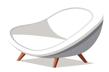 Vector Art of a White Hull Chair in Simple Line Drawing