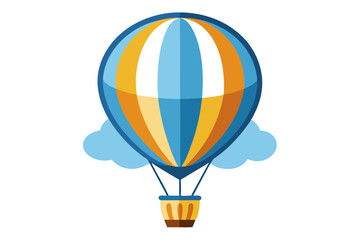 Obraz premium Hot Air Balloon Icon in Colorful Line Drawing - Isolated Artwork
