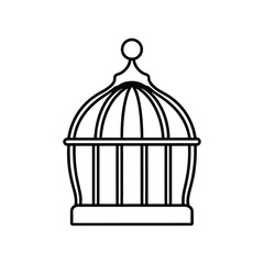 a  line art house system bird cage
 vector