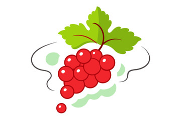 Colorful Redcurrant Vector Illustration Line Art of Ripe Berries
