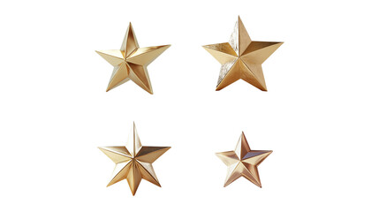 Obraz premium Realistic 3D golden star isolated on white background. 