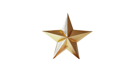 Obraz premium Realistic 3D golden star isolated on white background. 