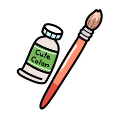 Artistic Brush and Paint Tube