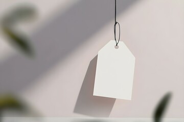 Minimalist Mockup of White Paper Hang Tags for Branding and Product Labeling