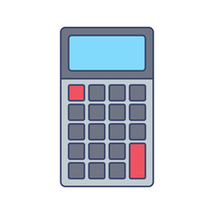 Calculator Icon Illustration in Flat Style .Ideal for construction, engineering, and industrial design projects.