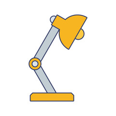 Desk Lamp Icon Illustration in Flat Style .Ideal for construction, engineering, and industrial design projects.