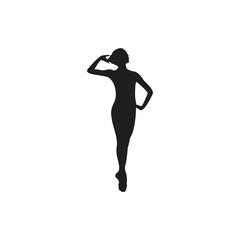 Ballerina silhouette logo template