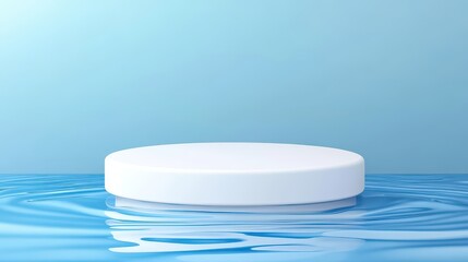 White Cylinder Floating on Calm Blue Water