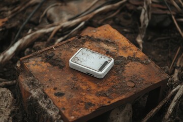 Tracking Device on a Rusty Surface in a Natural Setting