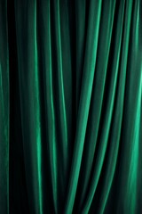 Elegant green curtain fabric texture background.