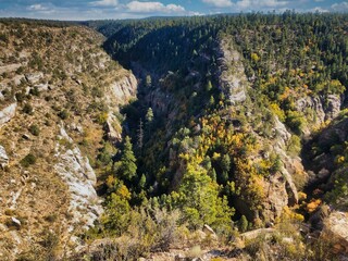 Autumn View from Island Trail and Walnut Canyon National Monument in Arizona.