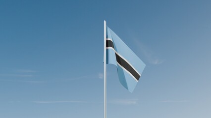 Botswana flag on blue sky 3d illustration image