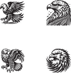 Obraz premium Majestic Eagle Silhouettes - Adobe Stock Vector Collection