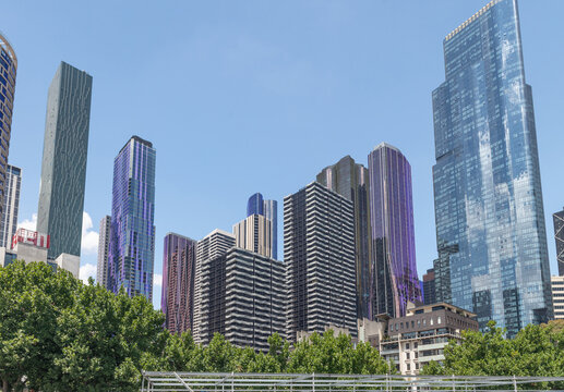 Fototapeta high rise buildings in north end of Melbourne city