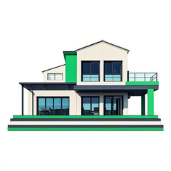  modern house on white background 