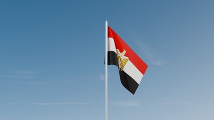 Egypt flag on blue sky 3d illustration image