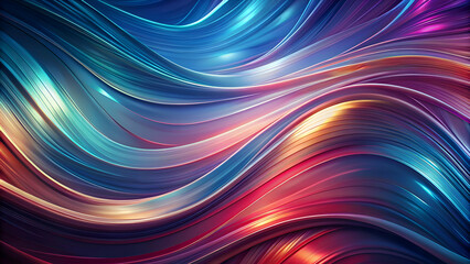 Fototapeta premium Abstract Swirling Lines in Vibrant Colors. Digital Art