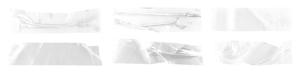 PNG Wrinkled clear plastic tape set, transparent background
