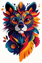 Fototapeta premium animal vibrant graphic design, vibrant abstract design with fluid shapes