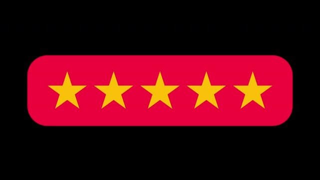 Rating Five Stars. Motion Graphics.