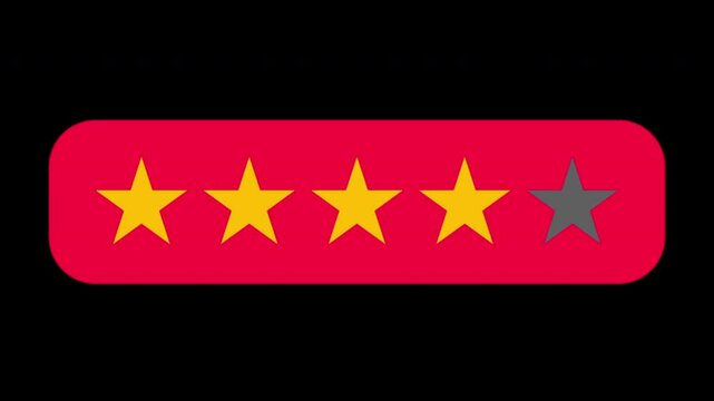 Rating Five Stars. Motion Graphics.