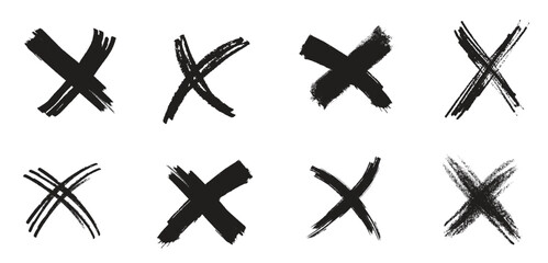 Paint brush letter x set