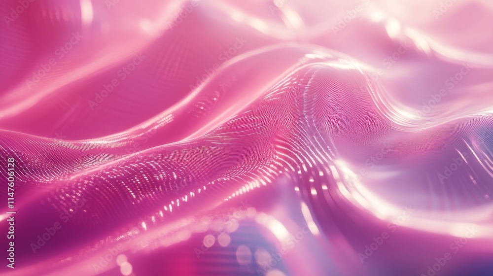 Poster dynamic pink waves flowing in abstract patterns digital creation artistic environment close-up view 