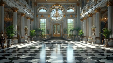 Fototapeta premium Grand Palace Hallway, Luxurious Interior Design