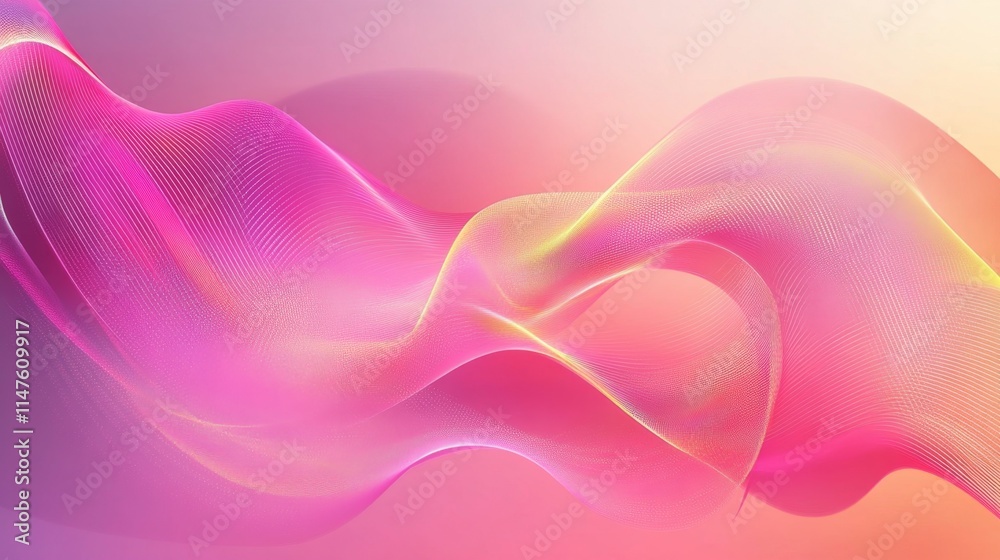 Poster dynamic flowing abstract waves colorful gradient background digital art vibrant environment modern v