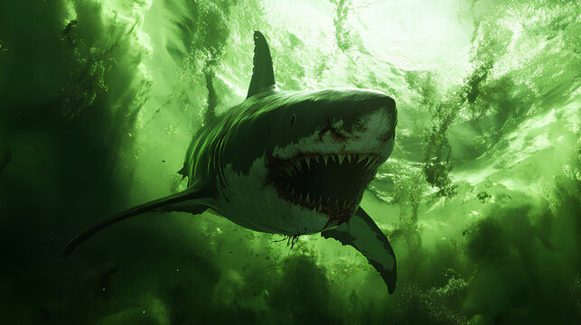 shark infected with a very scary zombie virus