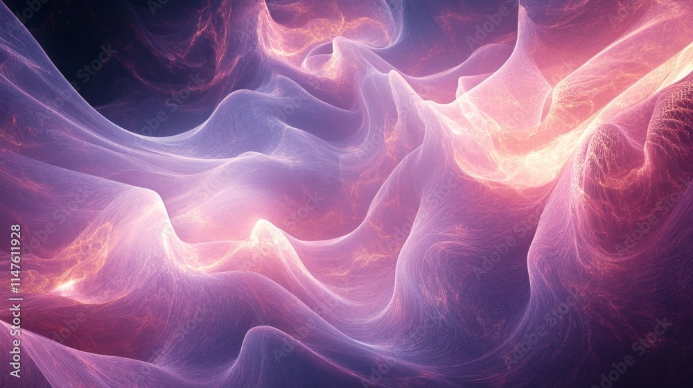 Poster dynamic abstract patterns cosmic atmosphere digital art ethereal space close-up fluidity and color i