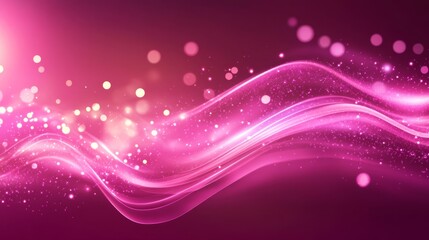Obraz premium Vibrant abstract waves glow in pink and purple digital art energetic atmosphere aesthetic design creative concept