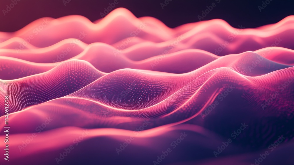 Poster dynamic waves of digital data visualization abstract environment motion graphics futuristic technolo
